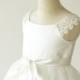 Lace Straps Neckline Tulle Flower Girl Dress Tea Length Sashed