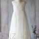 2015 White Junior Bridesmaid Dress, Mesh Lace Neck Flower Girl Dress, Long Baby dress, a line Maxi dress floor length (HK125)