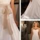 A-line Beaded Lace Bodice Wedding Dress with Flowing Chapel Train