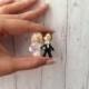 Bride Groom Miniature Figurine Micro Mini Wedding Decor Dollhouse Miniatures Collectibles Mr and Mrs Wedding Couple