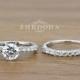 Zhedora 3.0 CT Engagement Bridal Ring band set Round Cut SOLID 14k or 18K White Gold Amorphous Lab-Created Diamond, Wedding Ring Set