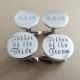 2 Sets of Cufflinks - Father of the Groom - Father of the Bride - Personalized Cufflinks - Wedding Jewelry