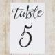 4x6 Table Number Cards - Printed Modern Script Wedding Table Numbers - Sign to Display in Picture Frame or Stands - Text Color Choice