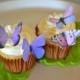 Wedding Cake Topper Small Assorted Purple Edible Butterflies set of 12 - Edible Butterflies for Cakes and Cupcakes