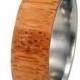Titanium Ring with Eco-Friendly Bamboo Wood Overlay, Ring Armor Included