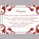 DIY Wedding RSVP Template Editable Word File Instant Download Rsvp Template Printable RSVP Cards Wine Red Rsvp Card Elegant Rsvp Card