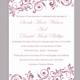 DIY Wedding Invitation Template Editable Word File Instant Download Printable Invitation Purple Wedding Invitation Eggplant Invitations