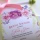 Pink blush roses bridal shower invitations, spring bridal shower, floral shower invitation, romantic wedding invitation scroll, set of 10