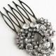 Art Deco headpiece, Bridal Hair Comb, black bridal, gunmetal, black Rhinestone comb hair accessories, wedding accessory small crystal KNOT