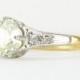 Gorgeous Antique Old Mine Cut Diamond Ring - 18K Yellow Gold & Platinum Art Deco 1 CARAT Diamond Solitaire Wedding Engagement Ring
