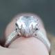 Moissanite Lotus Flower Diamond Engagement Ring 2 ct 8 mm 14k 18k White Yellow Rose Gold-Platinum-Custom made-Wedding-Anniversary-Round cut