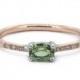 The Little Amelia Ring - Green Sapphire & Diamond Engagement Ring