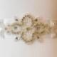 Crystal Beaded Bridal Sash With White Ribbon $35