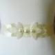 Pearl and Beaded Bridal Sash With Antique White Ribbon $30
