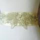 Pearl and Beaded Bridal Sash With Antique White Ribbon $40