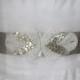 SALE - Beautiful Silver and White Beaded Bridal Sash $10