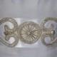 SALE - Heart Rhinestone and Silver Beaded Bridal Sash