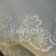 Single Bridal Veil - 1.5cm lace veil - Alencon lace veil - bridal wedding accessories - white ivory