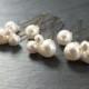 Set of 6 swarovski pearl hair pin, 3 pearl clusters and 3 single pearls,hair pin,wedding hair, bridal hair accessory, brides bridesmaid prom