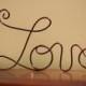 Brown Wire Love Cake Toppers - Decoration - Beach wedding - Bridal Shower - Bride and Groom - Rustic Country Chic Wedding
