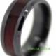 Ceramic Ring, Mens Wedding Band, Mens Ring, Promise Rings for Men, Wedding Ring, Mens Wood Ring, Wood Inlay Black Wedding Band Black Ceramic