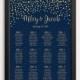 Wedding Seating Chart, Gold Confetti Navy Blue, Minimalist Wedding Table Number, Nautical, Personalise, Printable, Digital PDF