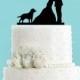 Couple Kissing with Labrador Retriever Dog Wedding Cake Topper