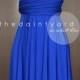 Short Straight Hem Cobalt Blue Infinity Dress Multiway Dress Bridesmaid Dress Convertible Dress Wrap Dress Prom Dress Transformer Dress