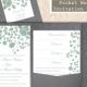 Pocket Wedding Invitation Template Set DIY EDITABLE Word File Download Floral Invitation Green Wedding Invitation Printable Invitation