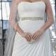 Plus Size Crinkle Chiffon Wedding Dress with Asymmetrical Draping