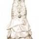 Ivory Beaded Taffeta Long Wedding Gown