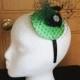 Petite Green and Black Fascinator, Green Fascinator, Black fascinator, bright fascinator, unusual hair piece, hair piece, wedding hat