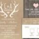 Deer Antlers Rustic Wedding Invitation Set Casual 