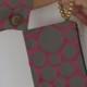 Polka dot pink & beige Wristlet clutch gold bracelet handle bag tapestry clutch Pochette clutch, top selling item