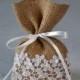 Candy Favor Bag, Wedding Burlap Gift Bag, Bridal Shower - SET OF 25