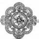 DUCHESS - Diamond Engagement Ring or Right Hand ring SEMI-MOUNT-14K white gold - Weddings- Luxury- Brides - art deco - BP0011 - New