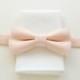 Pale Peach Linen Bow Tie- pre-tied adjustable Men's, Groom's Bow tie- Blush Wedding ties