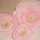 Wafer Rice Paper Ranunculus Flowers for Wedding, Bridal Shower, Anniversary Cake Toppers