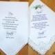 Parents of the Groom gift from the Bride-Wedding Handkerchief-PRINTED-CUSTOMIZED-Wedding Hankerchief-Wedding Gifts-Lace Handkerchief-Favors