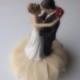 Cake Topper Wedding Very Pale Yellow Flower Bride and Groom