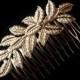 Gold Leaves Hair Comb, Leaf Design, Floral Branch Delicate Bridal Wedding Design Hair Accessory Jewelry