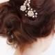 Bridal crystal  headpiece, wedding hair jewelry, mini small wedding crystal and pearls hair comb, small bridal comb hair piece Style 265