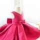Super Fuchsia Sleeveless V-neck Baby Christmas Dress, Toddler Thanksgiving Dress, Baby Flower Girl Dress, PD102-1