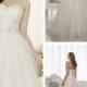 Criss Cross Asymmetrical Sweetheart Neckline A-line Wedding Dresses