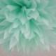 COOL MINT / 1 tissue paper pom / diy / wedding decorations / seafoam green / birthday party poms / pompoms / mint decorations / aisle marker
