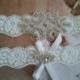 SALE - Bridal Garter, Wedding Garter and Toss Garter - Crystal Rhinestone Garter Set on a White Lace - Style G2880