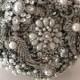 Lillybuds The Lavish Silver and Pearl Wedding  Bouquet of Brooches Heirloom Bouquet.