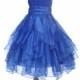 Elegant Stunning Royal Blue Organza flower girl dress princess pageant wedding bridal bridesmaid toddler size 12-18m 2 4 6 8 9 10 12 14 #151