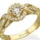 Antique Engagement Ring,Vintage Ring, Wedding Ring, milgrain ring, Unique Engagement Ring, Knot ring, Diamond Ring, Round ring