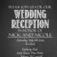 Printable wedding reception invitation, Wedding invitation, custom chalkboard invite, reception invite